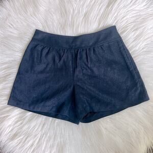ANTHROPOLOGIE ELEVENSES NAVY FLOWY PERFORATED SHORTS SIZE 4